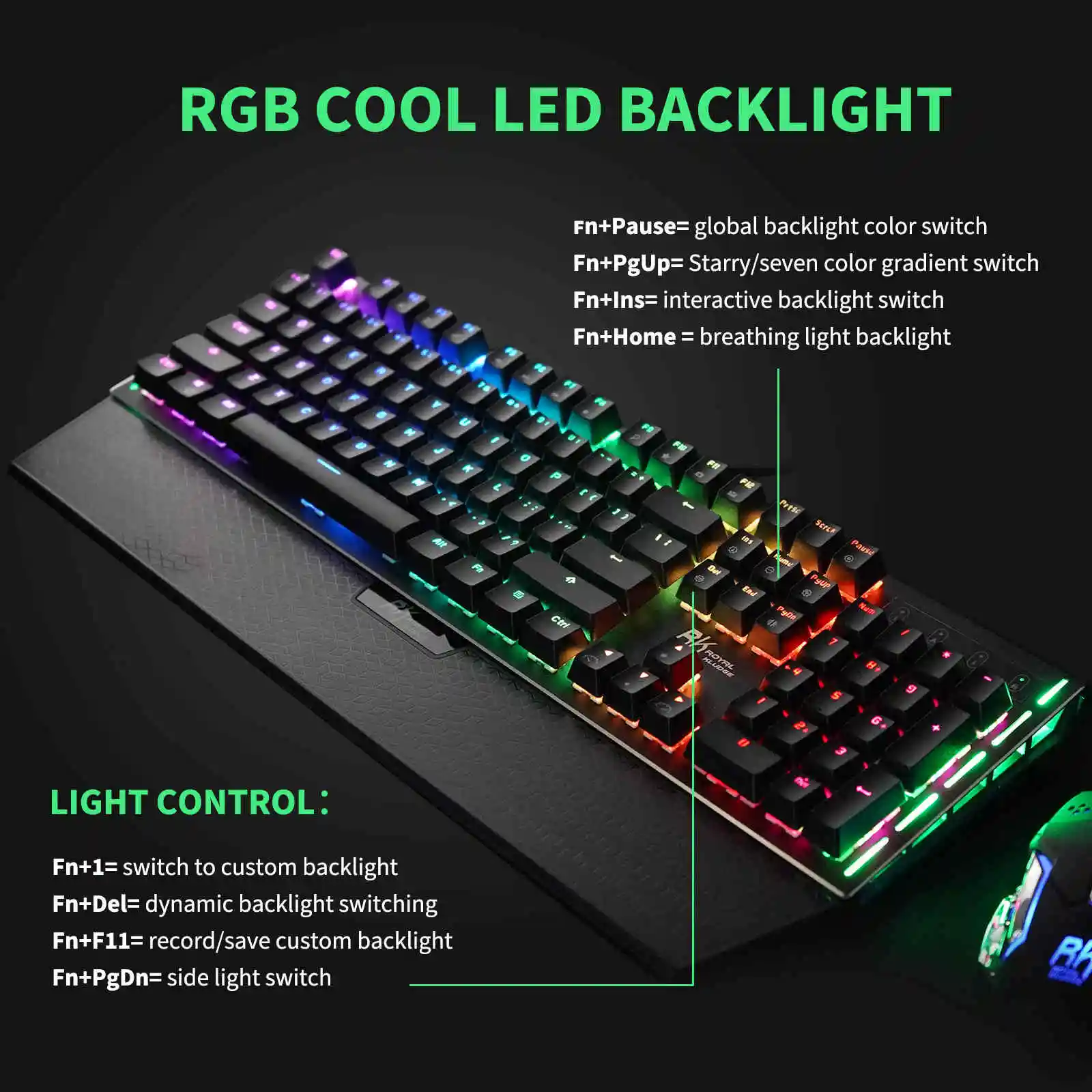 Royal Kludge RK950 mechinal hungarian private label slide pc a4tech keyboard and kit mouse teclado keybo wired klawiatura kid