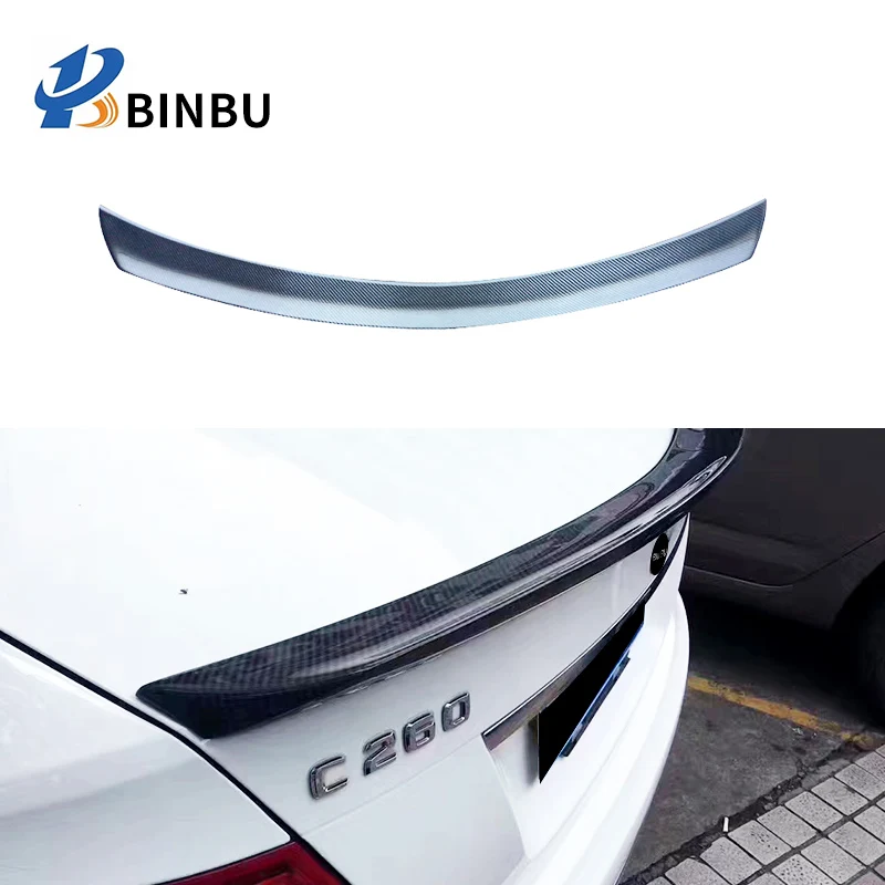 for Benz C-class W204 carbon fiber rear spoiler AMG/ V style tail (4 doors) 2007-2014