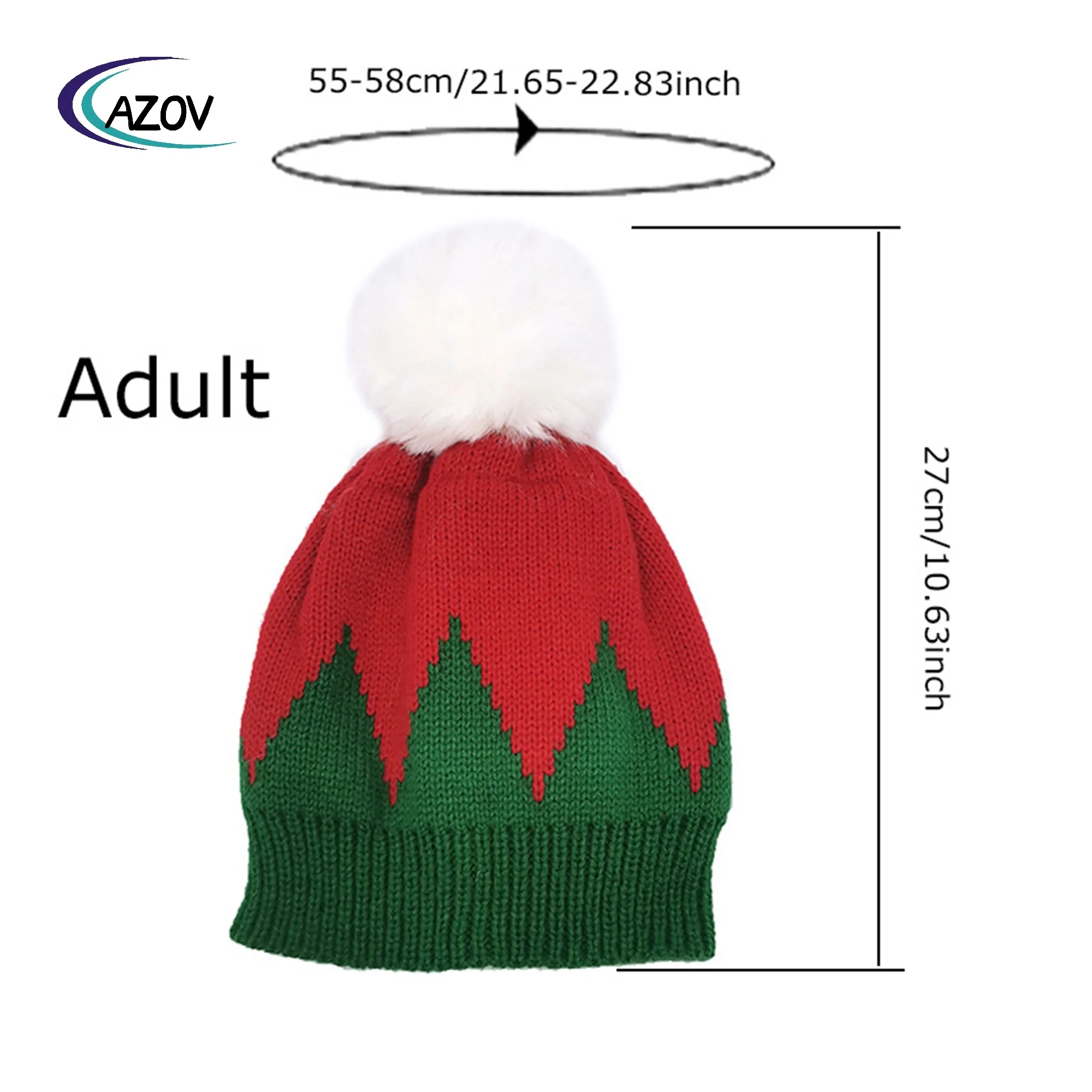 Christmas Parent-Child Model Knitted Hat Autumn Winter Warm Wool Hat Baby Boy Fur Ball Beanie Hat New Sleeve Cap