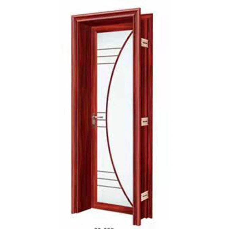 Hot sale Frosted glass Flat open bathroom door with The bathroom
