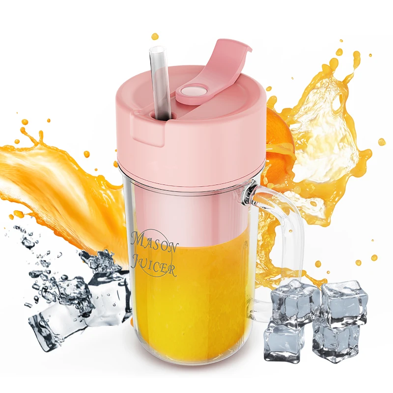 Chinese Factory Wholesale Portable Mason Cup Juicer Mixer Bottle for Fruit and Vegetable Mini powerful Ice Breaking Blender
