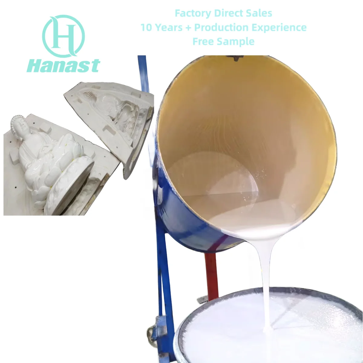 Factory Price High Tear Silicone Rubber Raw material for Gypsum Statues Mold Making