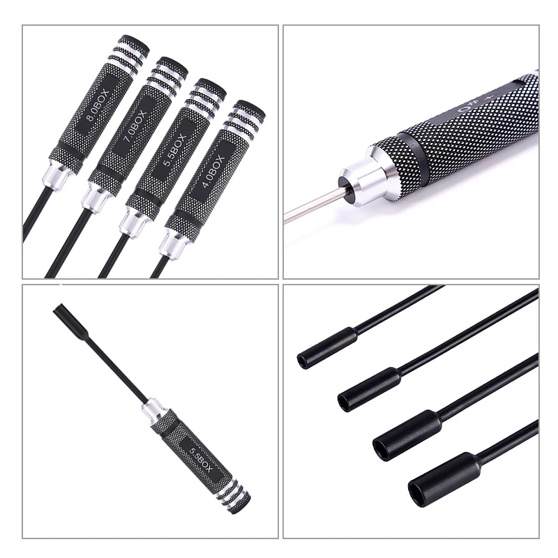 High precision cnc black steel plating nut screw driver kit set precision screwdriver RC aircraft model vehicle maintenance tool