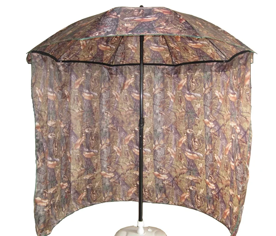 Портативный складной зонт XL для рыбалки, защита от ветра, дождя, солнца, со съемной боковой занавеской