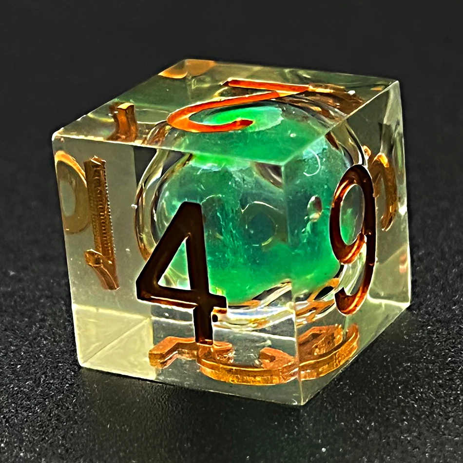 7pcs Dnd Resin Dice Set Sharp Edge Dices Rolling D20 Polyhedral Liquid Core Dungeons and Dragons Dice Handmade