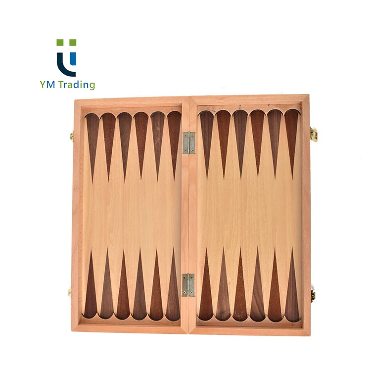 YUMING Inlaid Backgammon Sets Pine Frame Middle Wooden Backgammon Varnished
