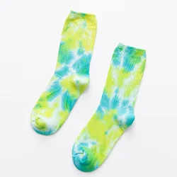 Uron Pure cotton street line character in long tie-dye socks stockings hose wet socks