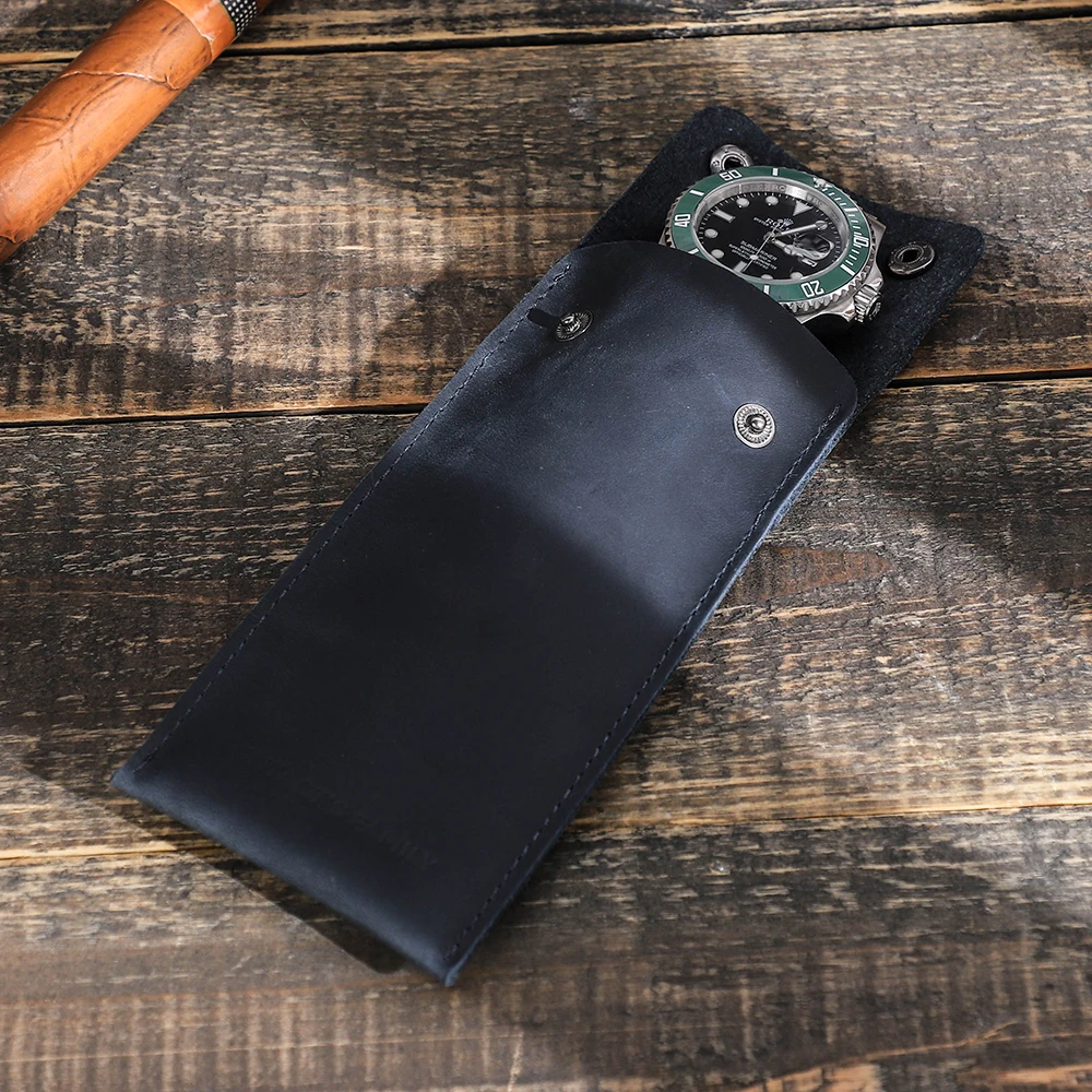 Contacts family Customized logo genuine leather luxury watch case for men watch box sunglasses box