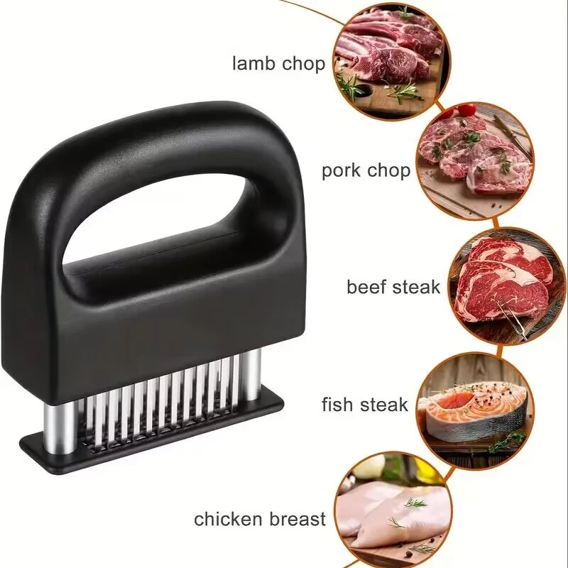Hot Selling 48-Blade Stainless Steel Kitchen Manual Meat Tenderizer Punch Needle Hammer Steak Tool