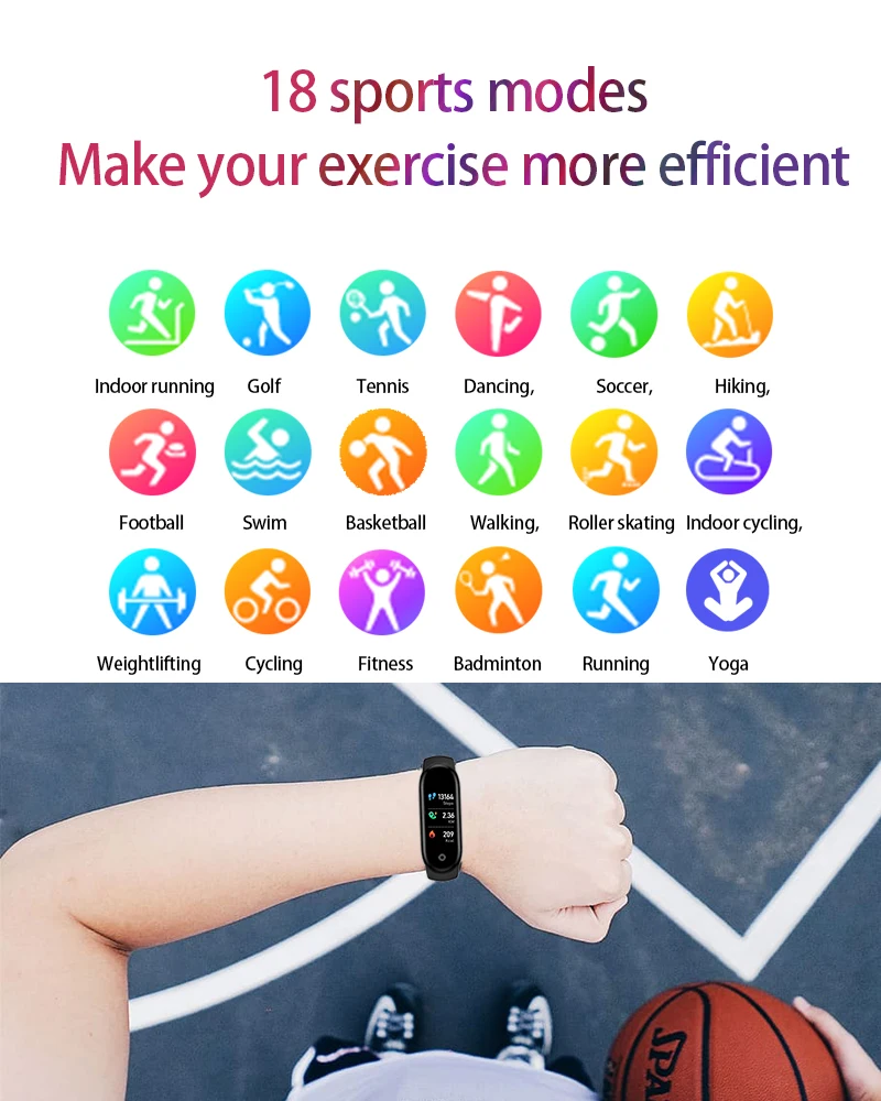 Mi Band 6 Sports Fitness Tracker ISO9001 Factory Single Touch Smart Watch M6 IP67 Waterproof Heart Rate Blood Oxygen Monitor
