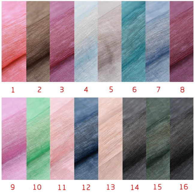 Good Texture  hemp blend Solid Color Pattern Silk Linen Fabric  for Dress and Clothes