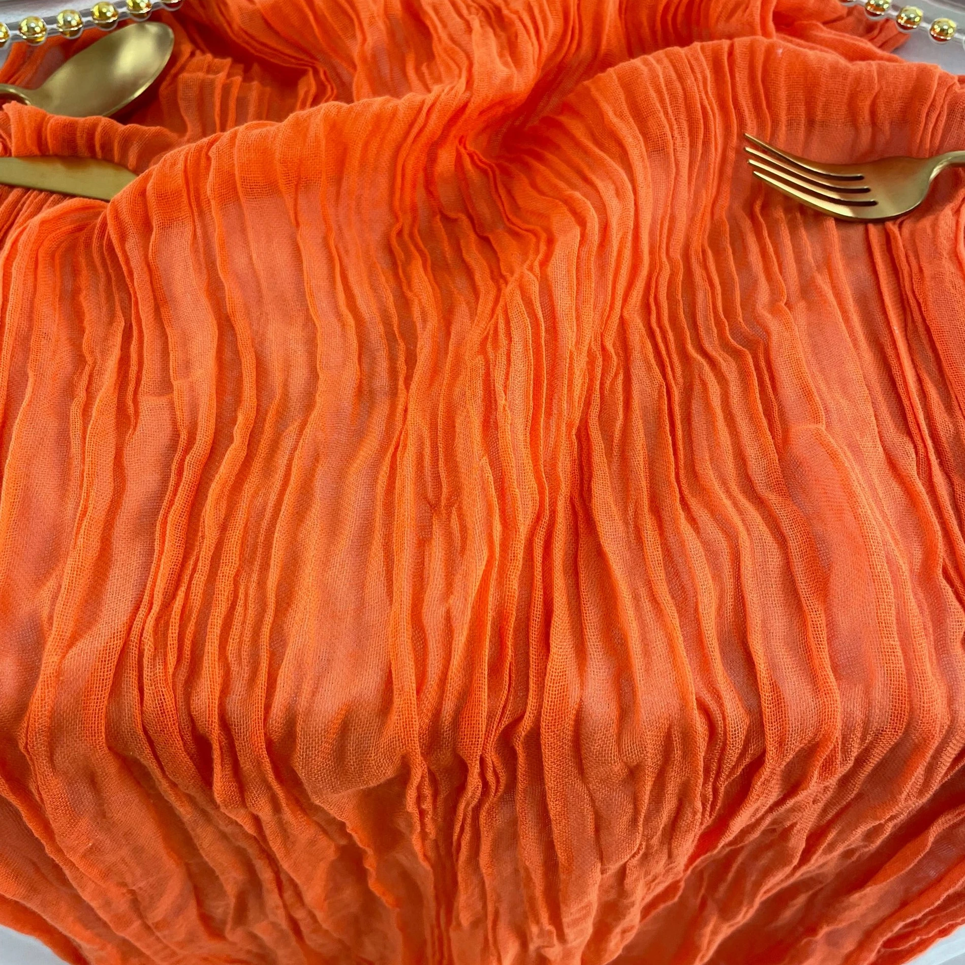 TR019 dining table runner with table runner organza cheesecloth table runner