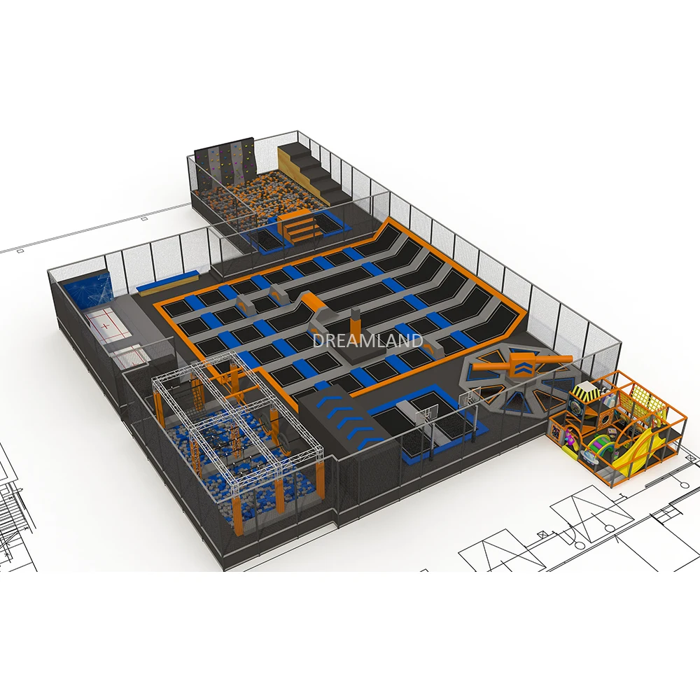 ASTM Standard Jump Trampoline Park Used Indoor Gymnastics Commercial Large Cheap Trampoline for Adults with Foam Pit for Sale