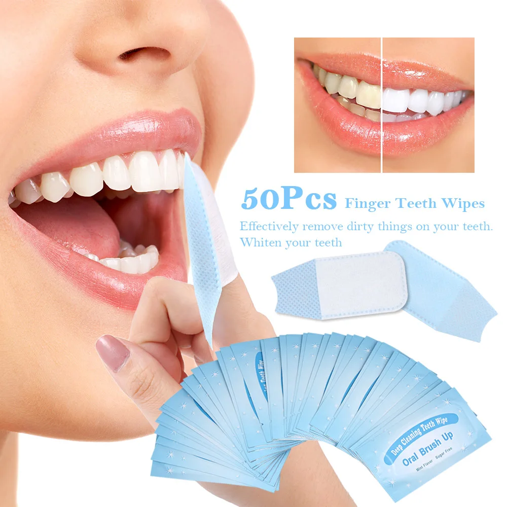 Customized teeth cleaning wipes hot sale finger teeth wipes for travel