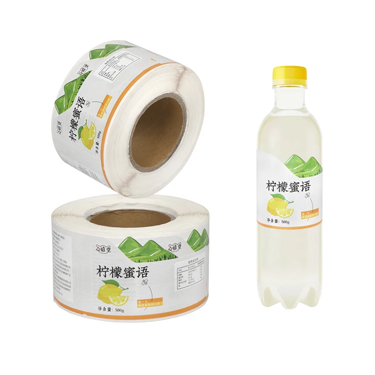 Custom waterproof adhesive printing juice beverage bottle sticker drink label