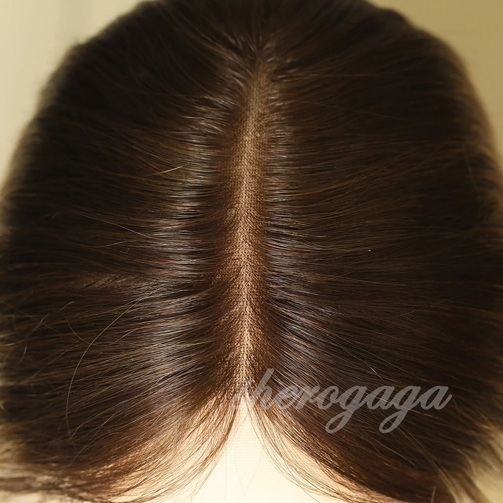 22 Inches Dark Hair Root Ash Blonde Highlights Lace Top Jewish Wigs Ready To Ship Jewish Wig Kosher Wigs