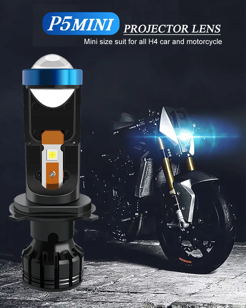 OEM Mini Projector H7/H4 P5 LED Headlights High-Power H4 Mini Projector Bulbs Bi-LED Laser for Honda Ford Xenon Golf Models