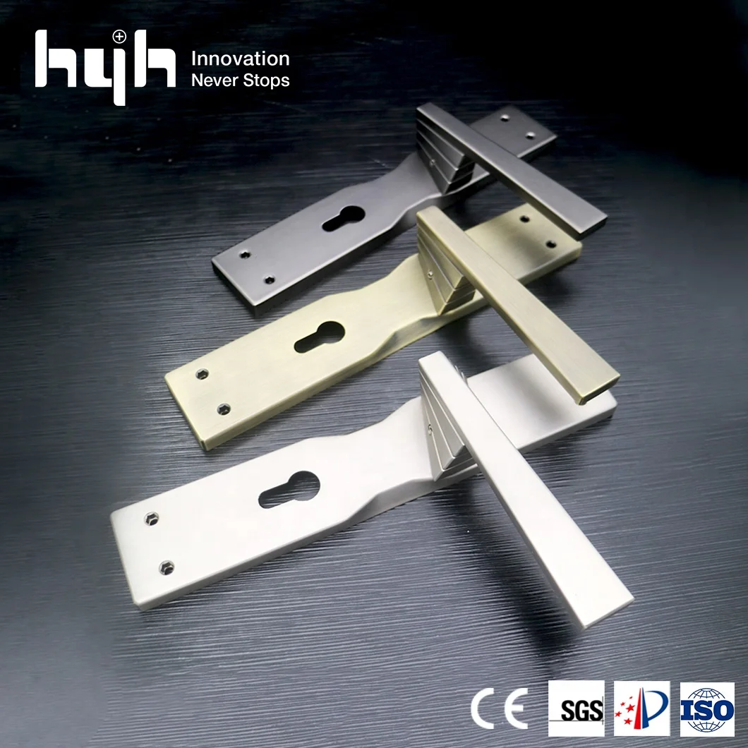 Guangdong-hyh Hardware Morocco Security High Quality Plate Door Handle, Hot Sale Door Handle On Plate