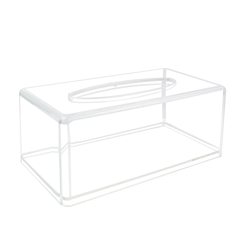 Acrylic Clear Tissue Box Cover Rectangular Napkin Car Office Paper Holder Case