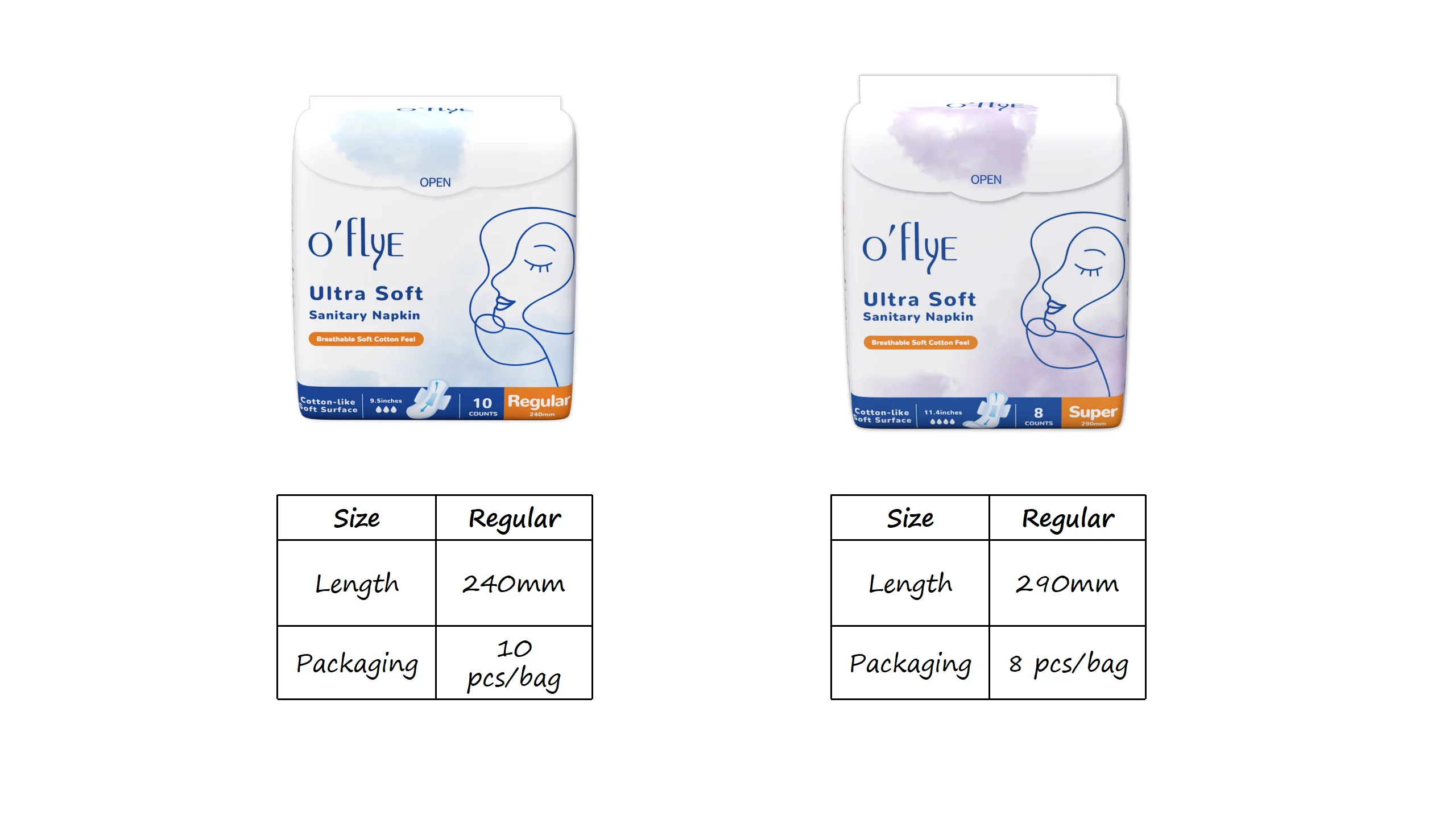 oflye CE certificated Japan quality sanitary napkin 240mm 290mm women ultra dry sanitary pads