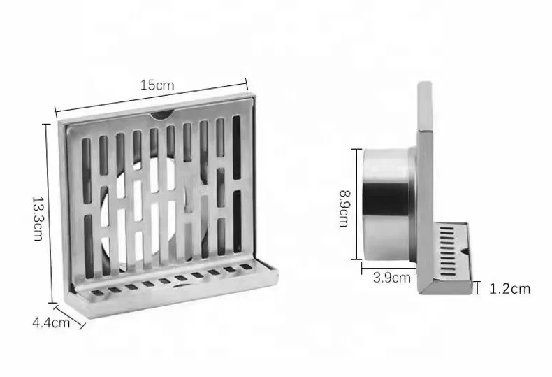 SUS304 Stainless Steel L Shape Side Corner Wall Floor Drain