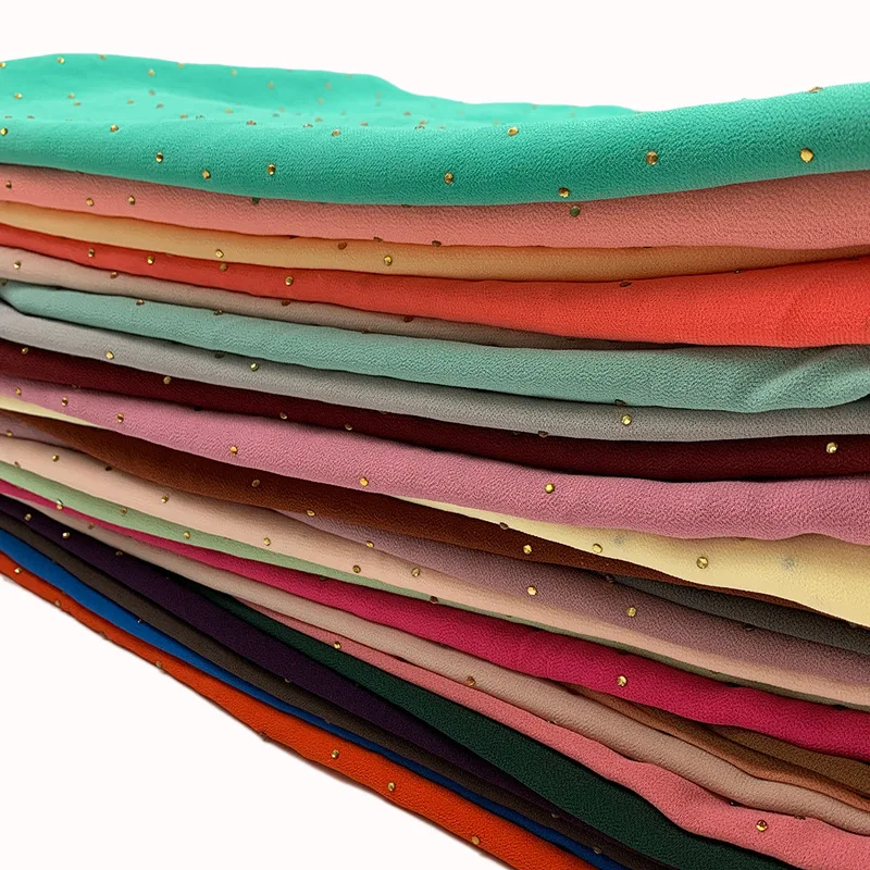 Новый однотонный шифоновый шарф с жемчугом и бриллиантами на весну лето длинные шарфы мусульманский хиджаб женский головные турбины 70*180 см