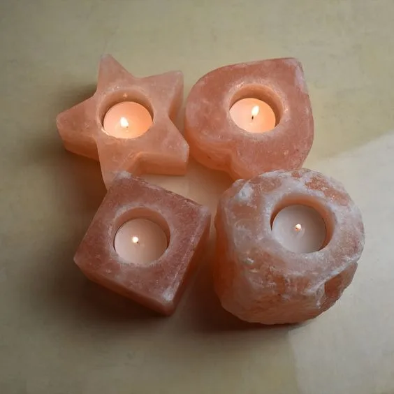 Customised Himalayan Salt Candle Holders 4x4x2 Decorative Manufacturer & Wholesale from Pakistan