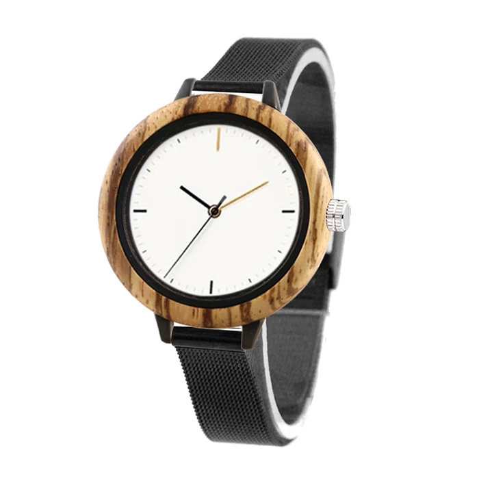 Women Custom Fashion Regal Waterproof Watches Japan Movt Face Waterproof Wood Watch