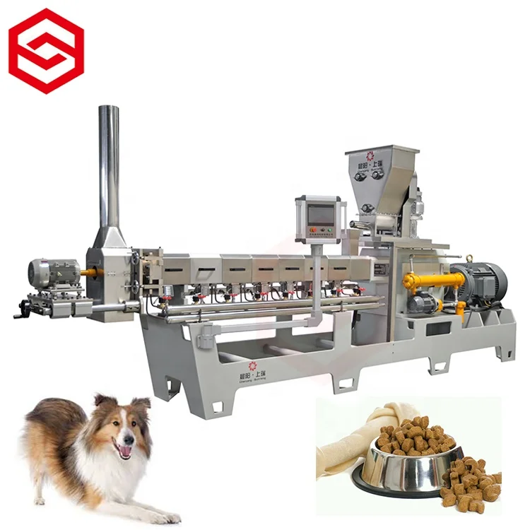 Full production line cold extrusion 200kg/h-6000kg/h dry pet dog food production machine