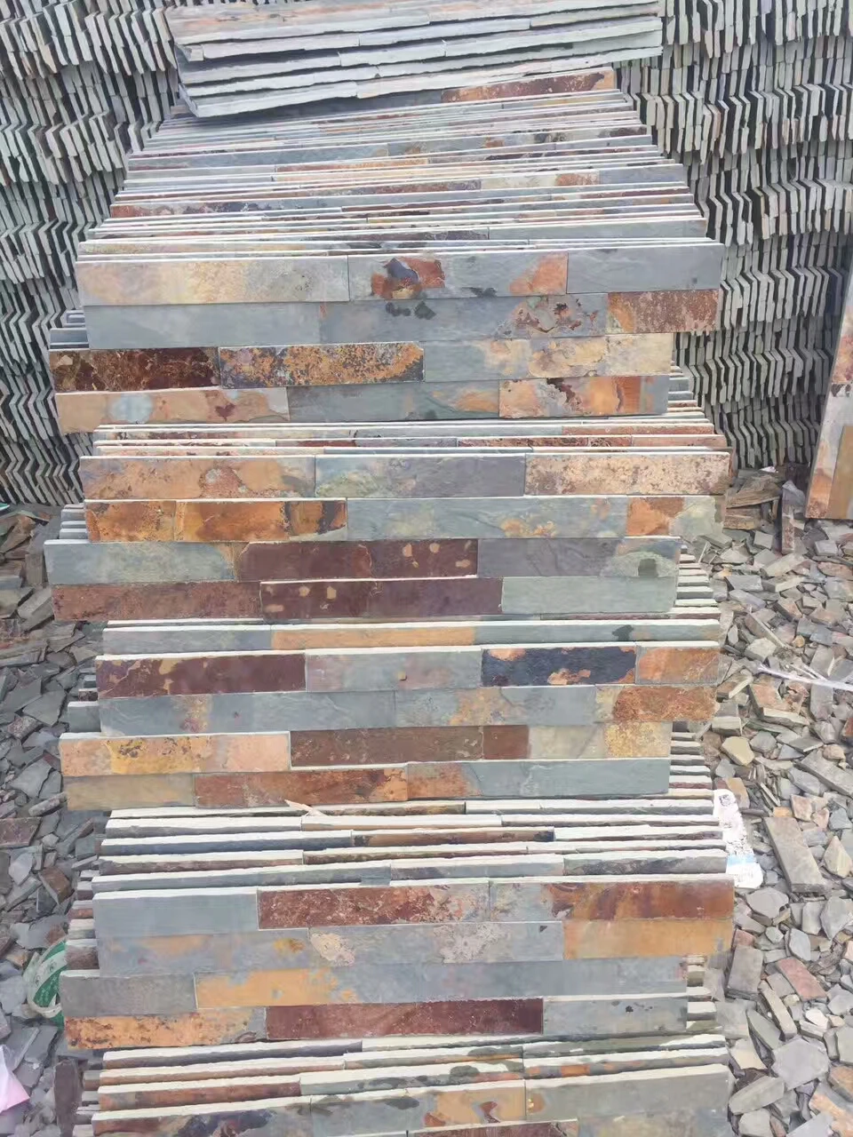 Cheap exterior rustic stone wall cladding tile price CS049 natural culture stone