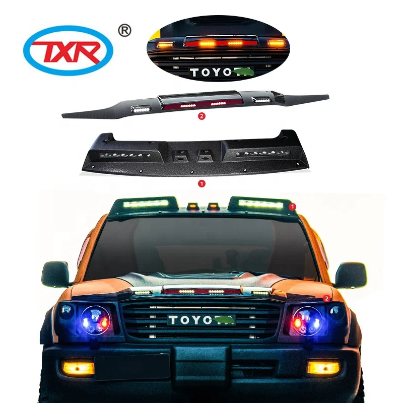 TXR Exterior Auto Parts Accessories Window Visor Bonnet Guard Roof Search Light Fender Flare FOR TOYOTA LAND CRUISER 100