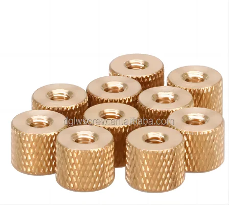M3 M4 M5 customized size polishedbrass insert nut brass thumb nut threac knurled thumb nut