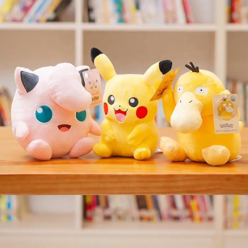 Cartoon Anime Wholesale Plush Toy 40 style Stuffed doll Pikachu Psyduck Eevee Plush toys