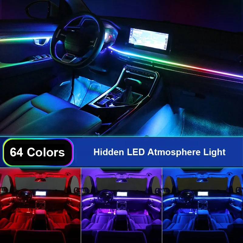 18 in 1 Acrylic Ambient light  Optic Fiber Light for Car Atmosphere lamp Interior Lights for Mercedes benz kit BMW Tesla  Tesla