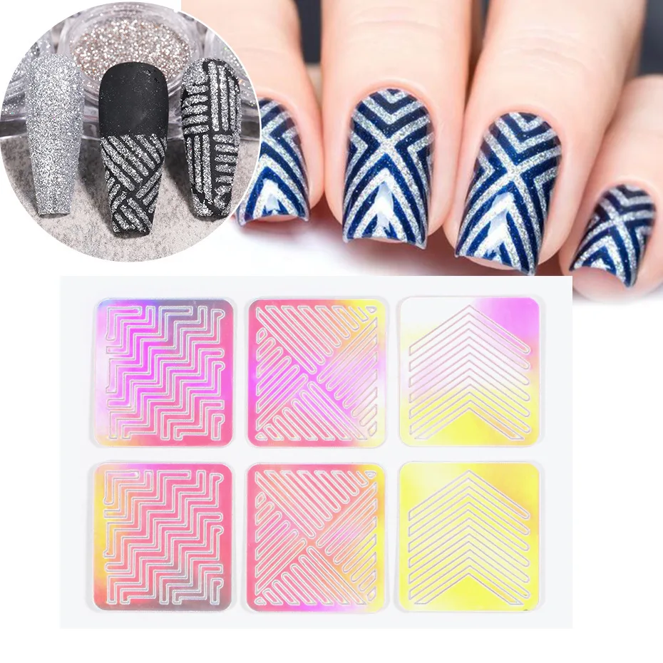 Wholesale 24Pcs Nail Sticker Mixed Design Hollow Laser Sticker Decals Set Hollow Sticker 3D Nail Art Decoration