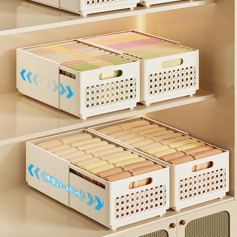 Home Kitchen Deep Storage Cabinets Right-Angle Retractable Organizing Boxes Plastic Tabletops Storage Baskets Cosmetics