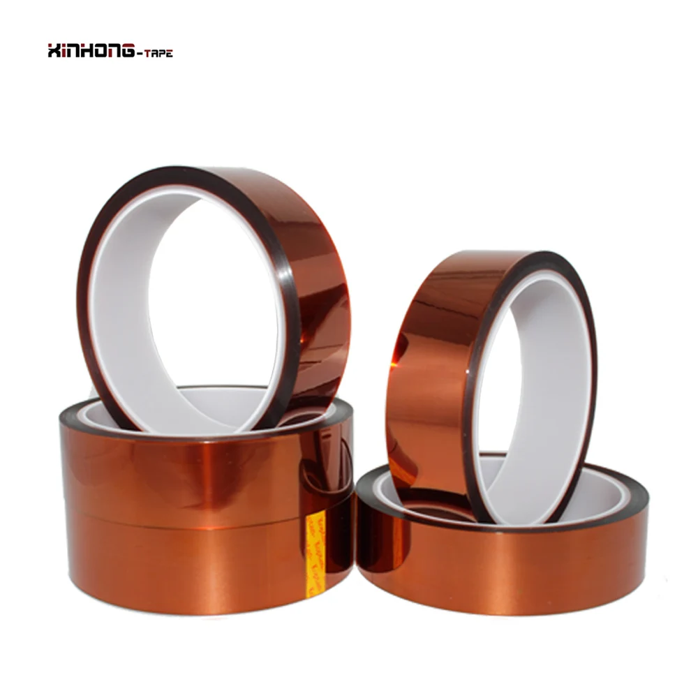 1- Heat Resistant for Press Sublimation No-residual Amber Pi Film With Silicone Glue Kaptons Polyimide Self Adhesive Tape