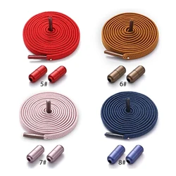New Hot Flat Elastic No Tie Athletic Shoelace , Colorful Metal Capsule Screw Locks Lazy Shoe Laces, Shoes Repair Accessories