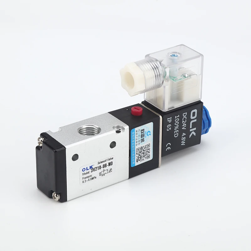 DC24V Voltage 3V210-06 3V210-08 3 Way 2 Position Pilot Solenoid Valve 3V Air 3/2 Vavle AC220V DC12V