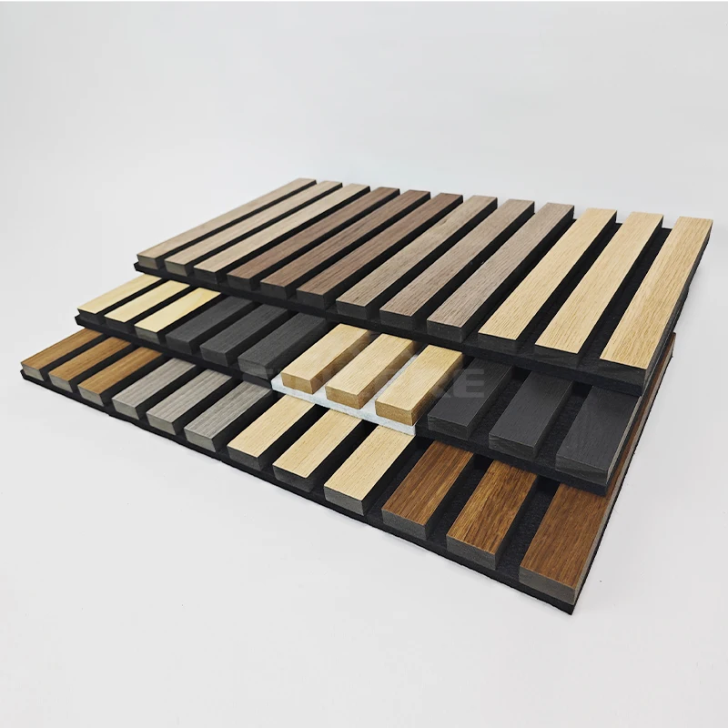 Best Popular 3D Wooden Acoustic Slats Panel Polyester Fiber Acoustic Panels felt wall panels Ceiling Akupanel music halls Studio