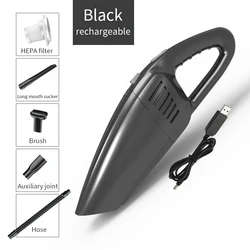 Handheld Car Vacuum Cleaner Cordless with 120W High Power USB Charging Portable Auto Vacuum Strong Aluminum Fan