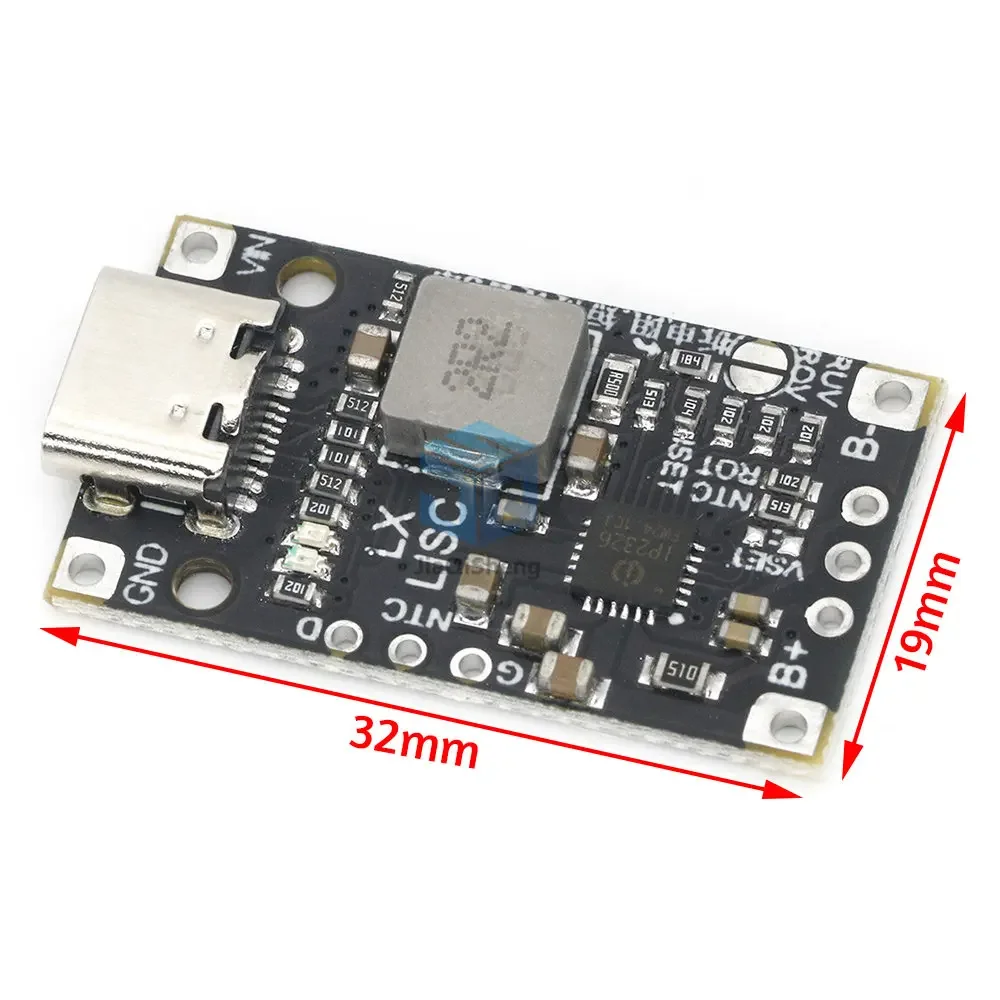 Type-C USB 2/3S BMS 15W 8.4V 12.6V 1.5A Lithium Battery Charging Boost Module With Balanced Support Fast Charge With Indicator