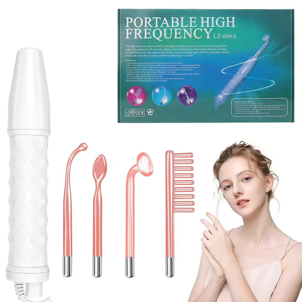 Portable Handheld High Frequency Skin Therapy Wand Electrode Glass Tube Skin Wrinkle Reducing Alta Frecuencia Wands
