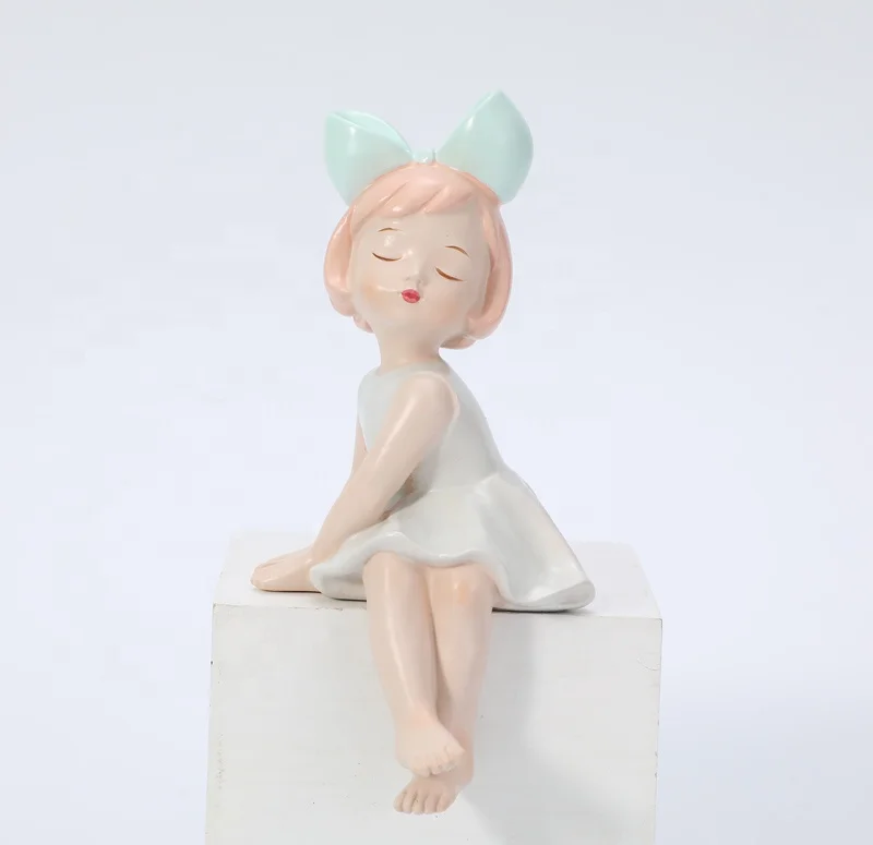 
 Посуда из смолы, скульптура для девочки, прекрасная фигурка, домашний декоративный подарок для девочки на день рождения, украшение, сидение  