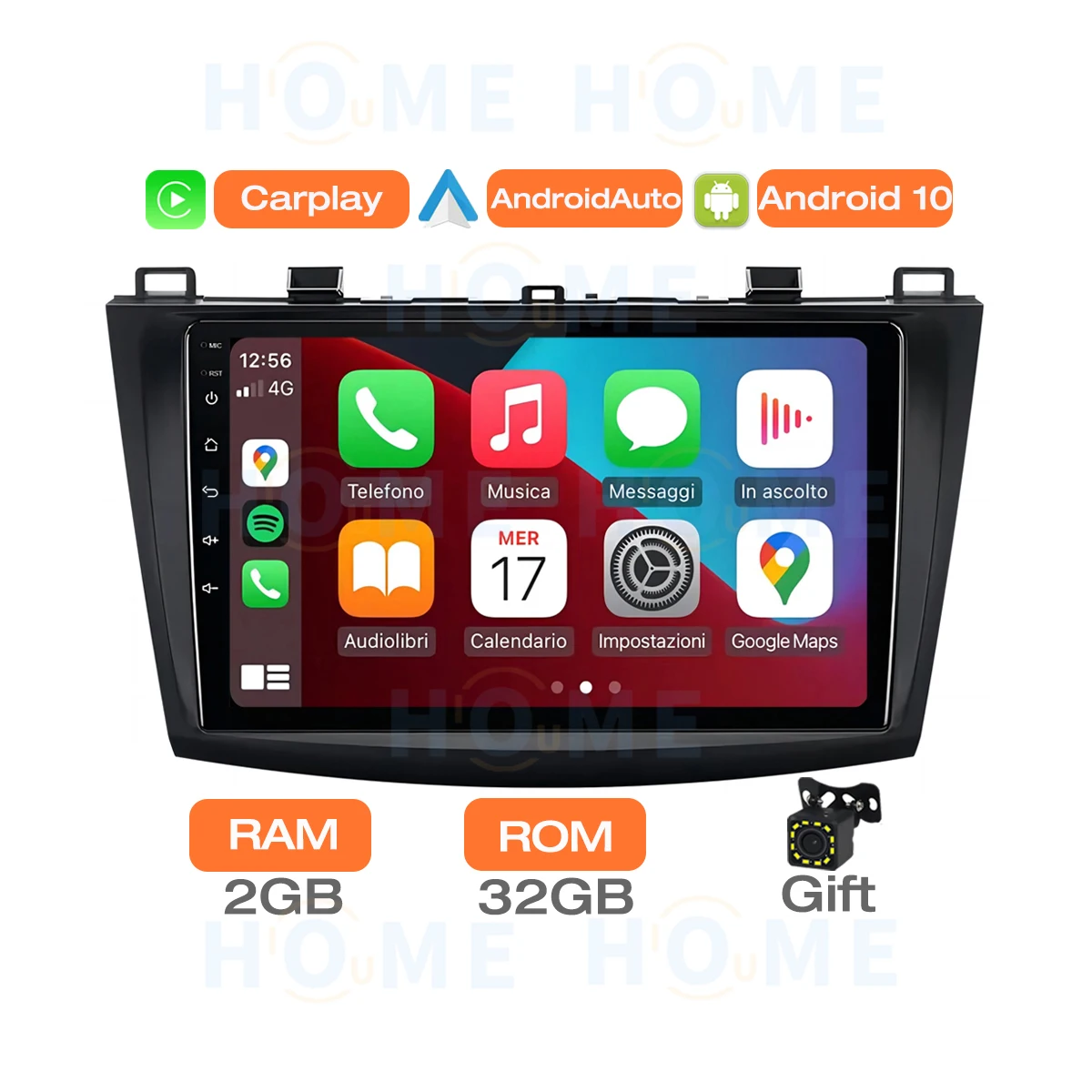 4-ядерный Android 10 Автомобильный мультимедийный радио проводной Carplay для Mazda 3 2009-2013 android Auto 2G + 32G 2 Din GPS WIFI Blue-tooth экран