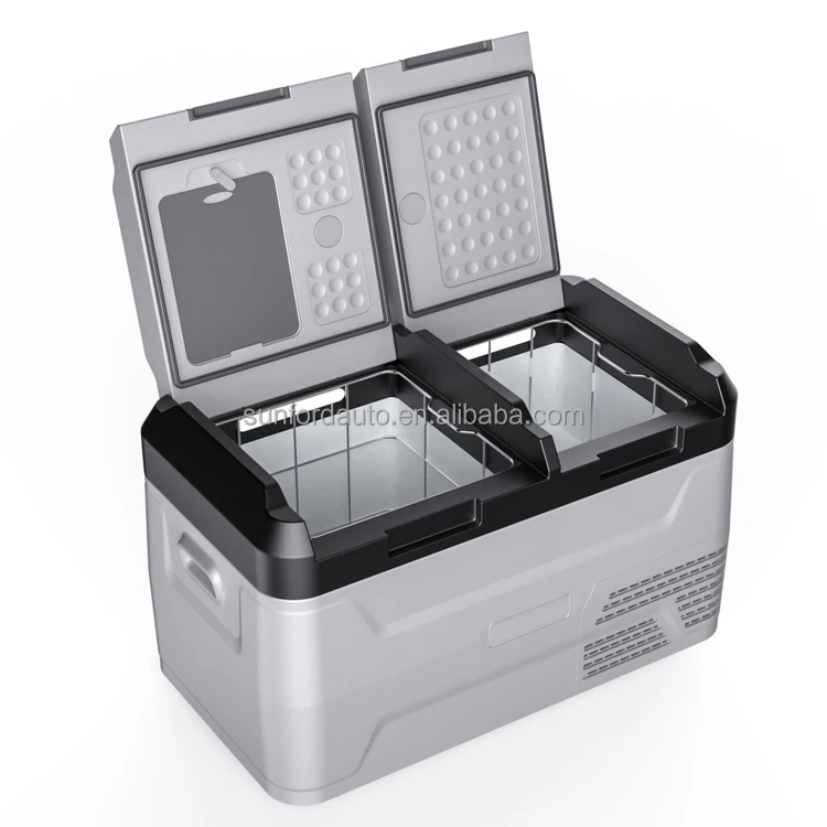 Solar Battery Car Fridge Freezer Portable Refrigerator Solar Charging Detachable Battery Fridge for Outdoor