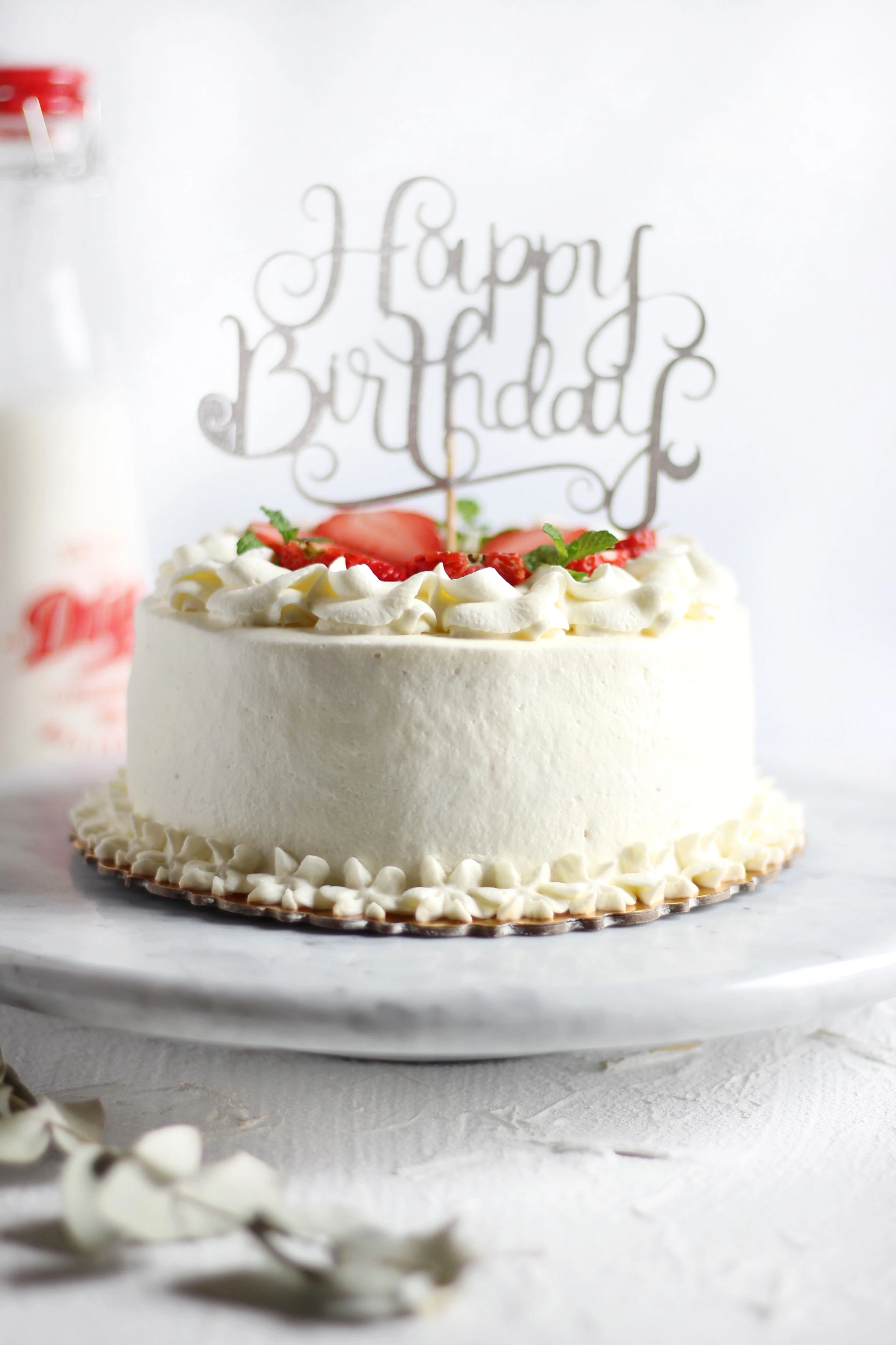 
CHEFMADE Birthday Wedding food Pastry baking Revolving Display Decorating Turntable Natural marble cake stand 