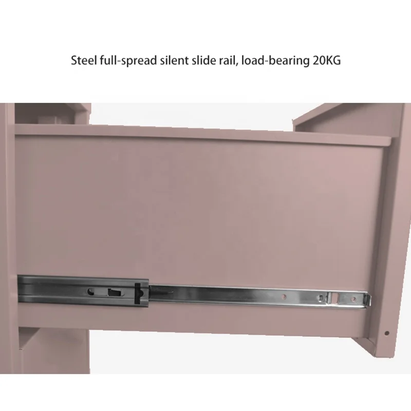 Chinese manufacturer wholesale modern style pink color 5 drawer and one door display cabinet steel storage cabinet for bedroom