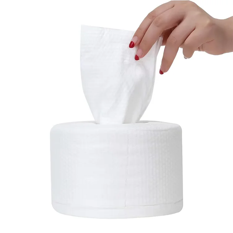 Custom print white Spunlace nonwoven Non woven Fabric roll for Disposable face towel