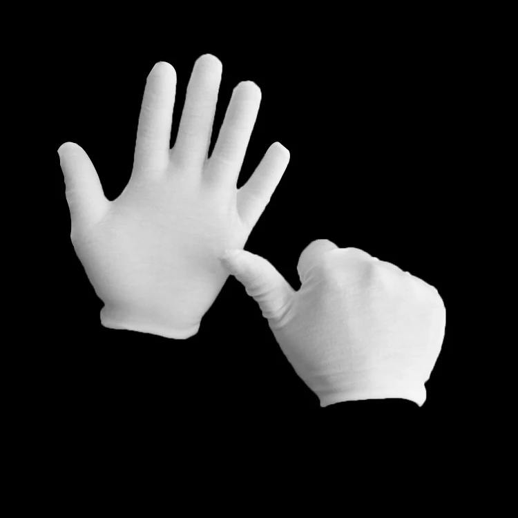 
RTS Cheap Safety Whashable Reusable White Cotton Gloves for Driver Military Jewelry Watch Waiter and Film Art Album Handling 